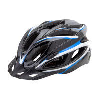 Шлем защитный Stels FSD-HL022 (in-mold) L (58-60 см) чёрный с синими полосами