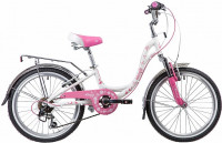 Велосипед NOVATRACK BUTTERFLY 20", белый-розовый (2019)
