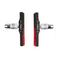 Торм. колодки M-WAVE 5-361021 цветные ассимметр. 72мм для стальных и алюмин. ободов, всепогодные черн./красные инд. уп. BPR-VC-DUAL