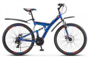 Велосипед Stels Focus MD 27.5&quot; 21-sp V010 синий/неоновый/красный рама: 19&quot; (2022) 