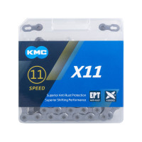 Цепь KMC 5-303536 X11EPT EcoProTeQ 1/2"x11/128" 11ск. 118 звеньев, с замком, X Bridge, д/SHIMANO/SRAM, антикоррозионное покрытие, серебристая
