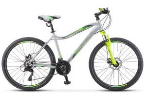 Велосипед Stels Miss-5000 MD 26&quot; V020 серебристый/салатовый рама 18 (2022) 