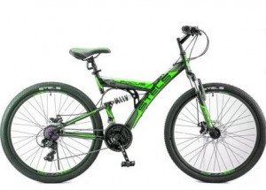 Велосипед Stels Focus MD 26&quot; 21-sp V010 черный/зеленый рама 18 (2019) 
