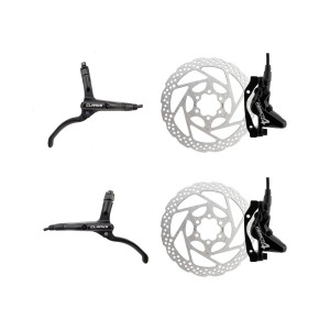 Торм. набор гидр. CLARKS 3-627 диск. пара перед+зад. REACT-4 (ЧЕТЫРЕХПОРШНЕВОЙ, минерал. масло, ротор 160+160мм+суппорт+торм.ручка, VX851) 315г черный 