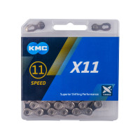 Цепь KMC 5-303538 Х11 1/2"x11/128" 11ск. 114зв. с замком, X Bridge, д/SHIMANO/SRAM/CAMPAGNOLO. в пластик коробке серебристо-черная