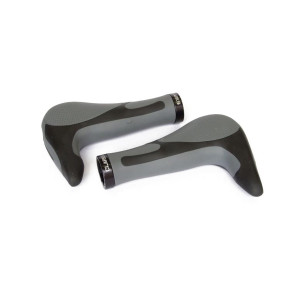 Ручки+рога на руль CLARKS CE-205 3-330 резина 2-х комп.+гель 138мм эргон. 2 фикс. черно-серые 