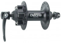 Втулка передняя Shimano Deore, M525A, 32 отверстия, QR, 6-болтов, черная