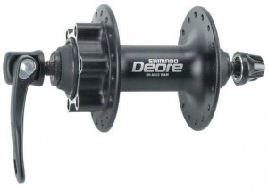 Втулка передняя Shimano Deore, M525A, 32 отверстия, QR, 6-болтов, черная 