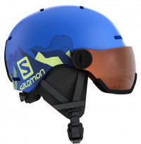 Шлем Salomon GROM VISOR Pop Blue Mat (KL5659) детский (2021)
