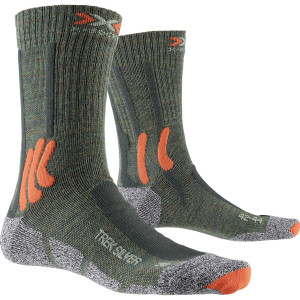 Носки X-Socks Trek Silver Olive Melange/X-Orange/Grey Melange 