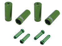Комплект наконечников JAGWIRE оболочек (10х4мм, 6х5мм) и тросов (4шт.) зеленые
