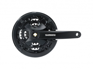 Система Shimano, MT101, 175мм, для 3x9ск, Кв, 40/30/22, с защитой от цепи., с болтами креп, черный (2021) 