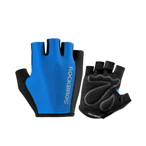Велоперчатки ROCKBROS S099 RB_S099BL-L, короткие пальцы, синие 