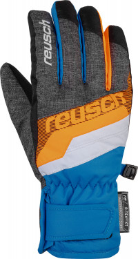 Перчатки горнолыжные Reusch Dario R-Tex XT Junior black melange/brilliant blue/shocking orange