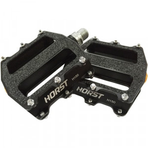 Педали Horst H150 алюминиевые ось Cr-Mo 99x105x18 мм черные 