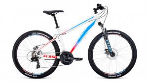 Велосипед Forward Flash 26 2.0 disc белый/голубой (2021) 