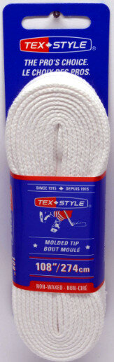Шнурки для коньков TexStyle Referee Lace Extra Wide H.D. & Molded Tip WH