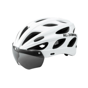 Велошлем ROCKBROS RB_TT-16-W Wind Mirror (Pottier), со съемным визором, матово-белый, размер L 