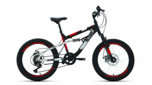 Велосипед Altair MTB FS 20 disc черный/красный Рама: 14&quot; (2022) 