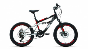 Велосипед Altair MTB FS 20 disc черный/красный рама: 14&quot; (2022) 