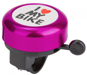 Звонок Stels 45AE-04 &quot;I love my bike&quot; чёрно-фиолетовый 