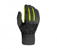 Перчатки KLS BEAMER BLACK XS с длинными пальцами, зимние дышащие ветрозащитные, удлинённая манжета, гелевые вставки на ладони, силиконовое напыление на пальцах