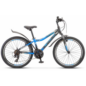 Велосипед Stels Navigator-410 V 24&quot; Z010 (м) черный/синий рама: 12&quot; (2025) 