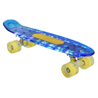 Скейтборд детский Navigator пластик, 56x15x11 см, со свет. эффектами, синий
