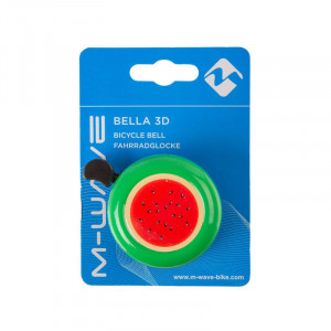 Звонок M-Wave Bella 3D Арбуз 5-420138 детский D=55 мм, сталь/пластик, зеленый/красный 