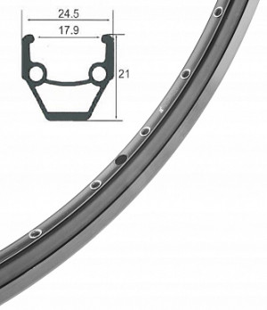 Обод Stels 26&quot; HLQC-02AB 14Gx36Н двойной фрезерованный пистонированный, алюминиевый черный LU090521 