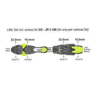 Комплект подъемников Fischer Lifter Set incl. screws for GS JR ≤ 188 