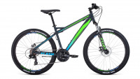Велосипед Forward Flash 26 2.2 disc серый матовый/ярко-зеленый (2021)
