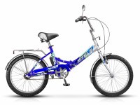 Велосипед Stels Pilot-430 20" V010 серебристый/синий (2018)