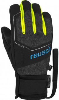 Перчатки горнолыжные REUSCH Torby R-Tex XT Junior Black Melange/Black/Safety Yellow