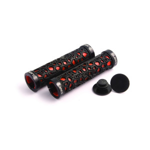 Ручки на руль CLARKS CLO208 3-230 резина/гель "паутина" 130мм с 2 фиксат. черно-красные 