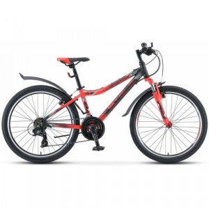 Велосипед Stels Navigator-450 MD 24&quot; V030 (м) черный неоновый/красный рама: 13&quot; (2025) 