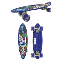 Скейтборд детский Navigator пластик, свет. колеса, 59x16x13 см, ручка для переноски, синий