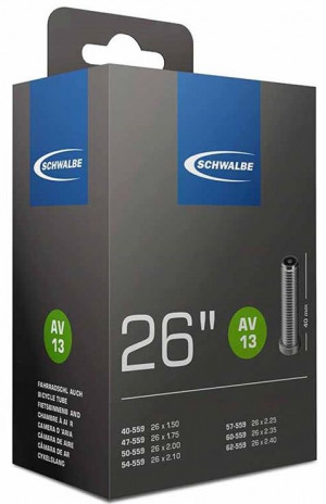 Велокамера 26" Schwalbe AV13 26'х1.50-2.40 40/62-559 IB AGV 40mm (05-10925440) 