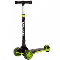 Самокат-кикборд Novatrack RainBow Basic Black лаймовый (2022)