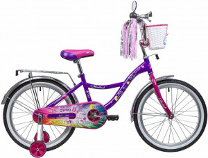 Велосипед NOVATRACK LITTLE GIRLZZ 20&quot;, фиолетовый (2019) 