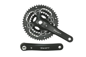 Система PROWHEEL SWIFT-251*175 mm, (48/38/28) AL-6061-T6, CHAINLINE: 50, BCD: 104/64, под квадрат, черные 