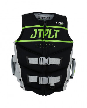 Спасательный жилет для гидроцикла неопрен мужской Jetpilot Matrix Race PWC Neo Vest ISO 50N Char/Green (2020) 