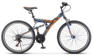 Велосипед Stels Focus V 26&quot; 18-sp V030 темно-синий/оранжевый (2021) 