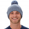 Шапка Bauer / New Era Team Marl Pom Knit heater grey/blue (1057017) - Шапка Bauer / New Era Team Marl Pom Knit heater grey/blue (1057017)