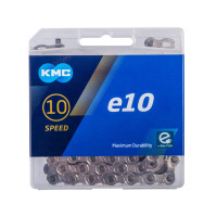 Цепь KMC 5-306114 e10 Silver 11/128" 10ск. 122 звена, 5,9мм, с замком, X Bridge, д/SHIMANO/SRAM, макс. прочность специально для E-Bikes, серебристая