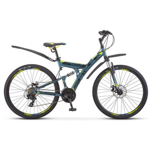 Велосипед Stels Focus MD 27.5&quot; 21-sp V010 синий/неоновый-зеленый 
