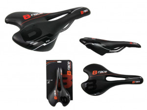 Седло B-RACE B-ARGO чёр./крас. с отв. рельсы CR-MO 