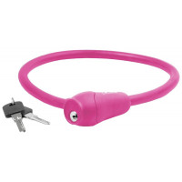 Замок M-Wave 5-231048 на ключе, силиконовый, розовый