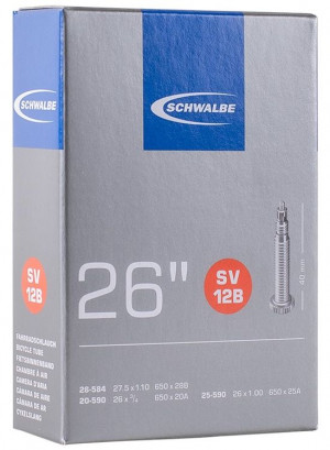 Велокамера 26" Schwalbe SV12B 26/27.5х1.00-1.10 28-584 20/28-590 IB 40mm (05-10423223) 