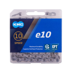 Цепь KMC 5-306115 e10 EPT EcoProTeQ 11/128" 10ск. 136 звеньев, 5,88мм, с замком, антикоррозионное покр, макс. прочность специально для E-Bikes, серебр. 